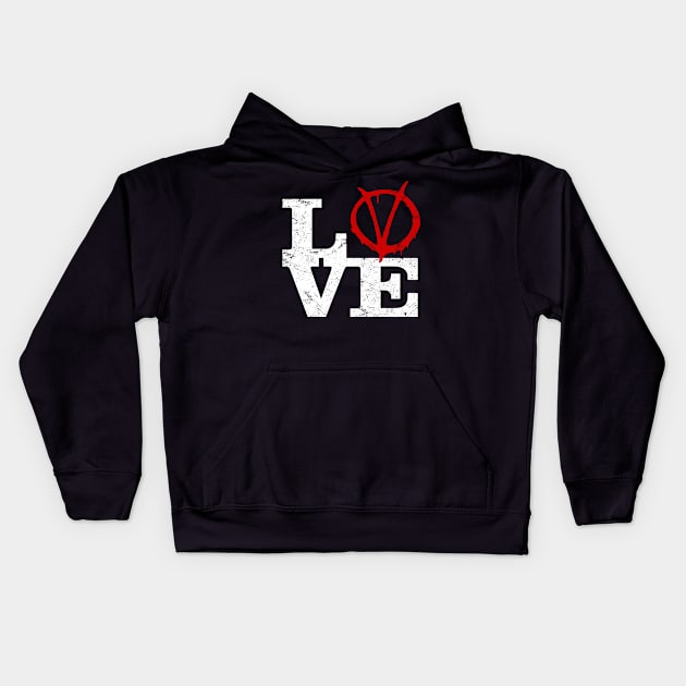 Love V for Vendetta Kids Hoodie by Coccomedian